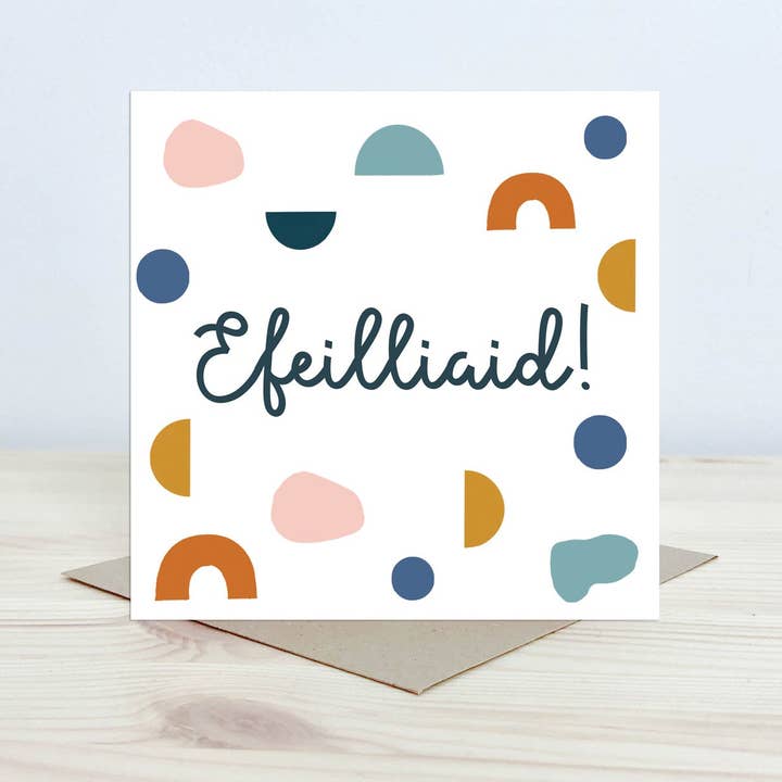 Welsh twins card 'Efeilliaid' - Nansi Nudd for wholesale by Draenog