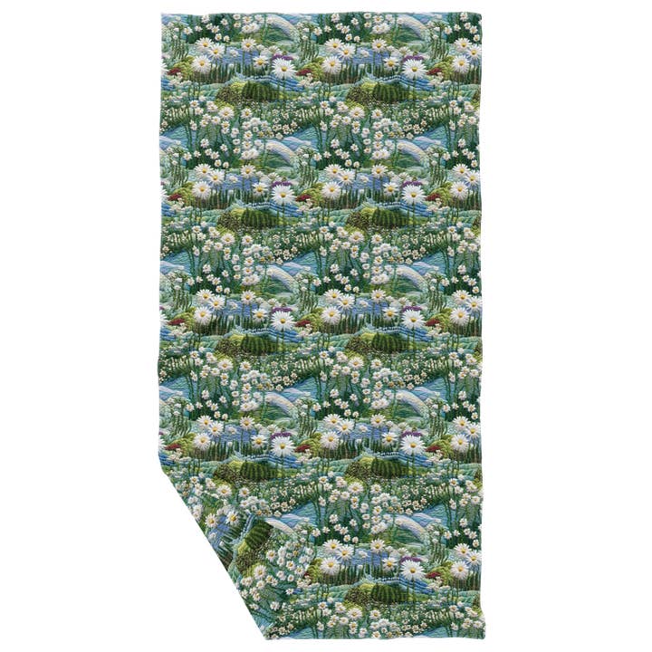 Torchon gaufré double face avec fleurs sauvages de montagne pour la vente par June Apothicarie