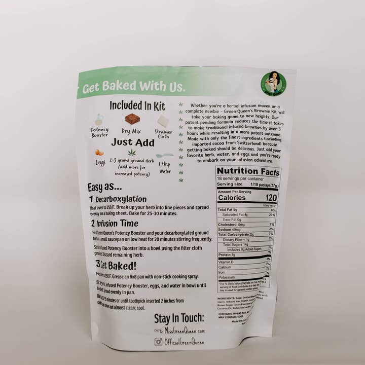 Green Queen - Venta al por mayor Kit de cocina - Comestibles de bricolaje: kit de brownie de infusión de hierbas (CAJA DE 24)