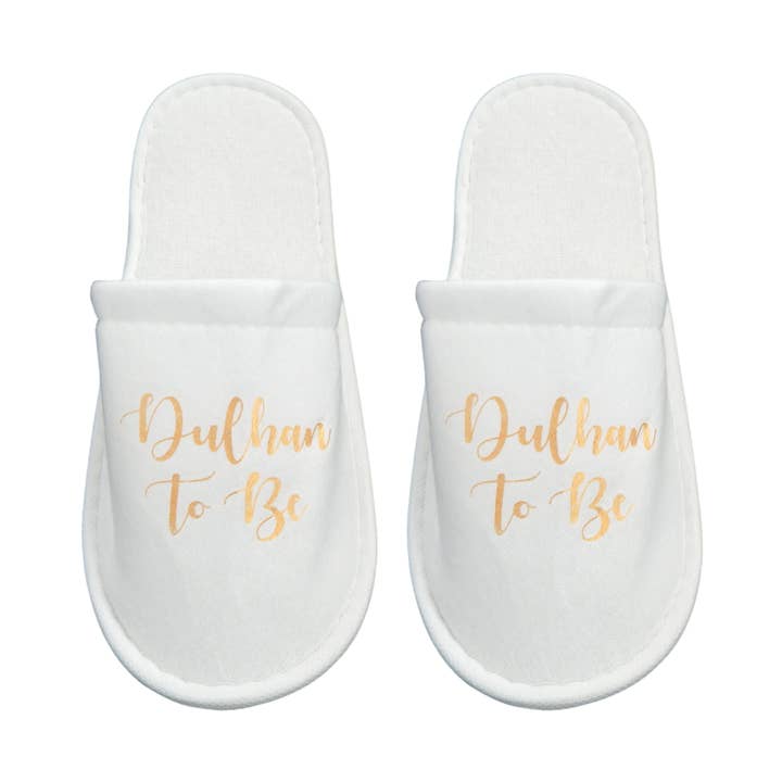 Peacock Supplies – Engroshandel Slippers - Dame – Dulhan To Be Tøfler - Hvid & Guld0