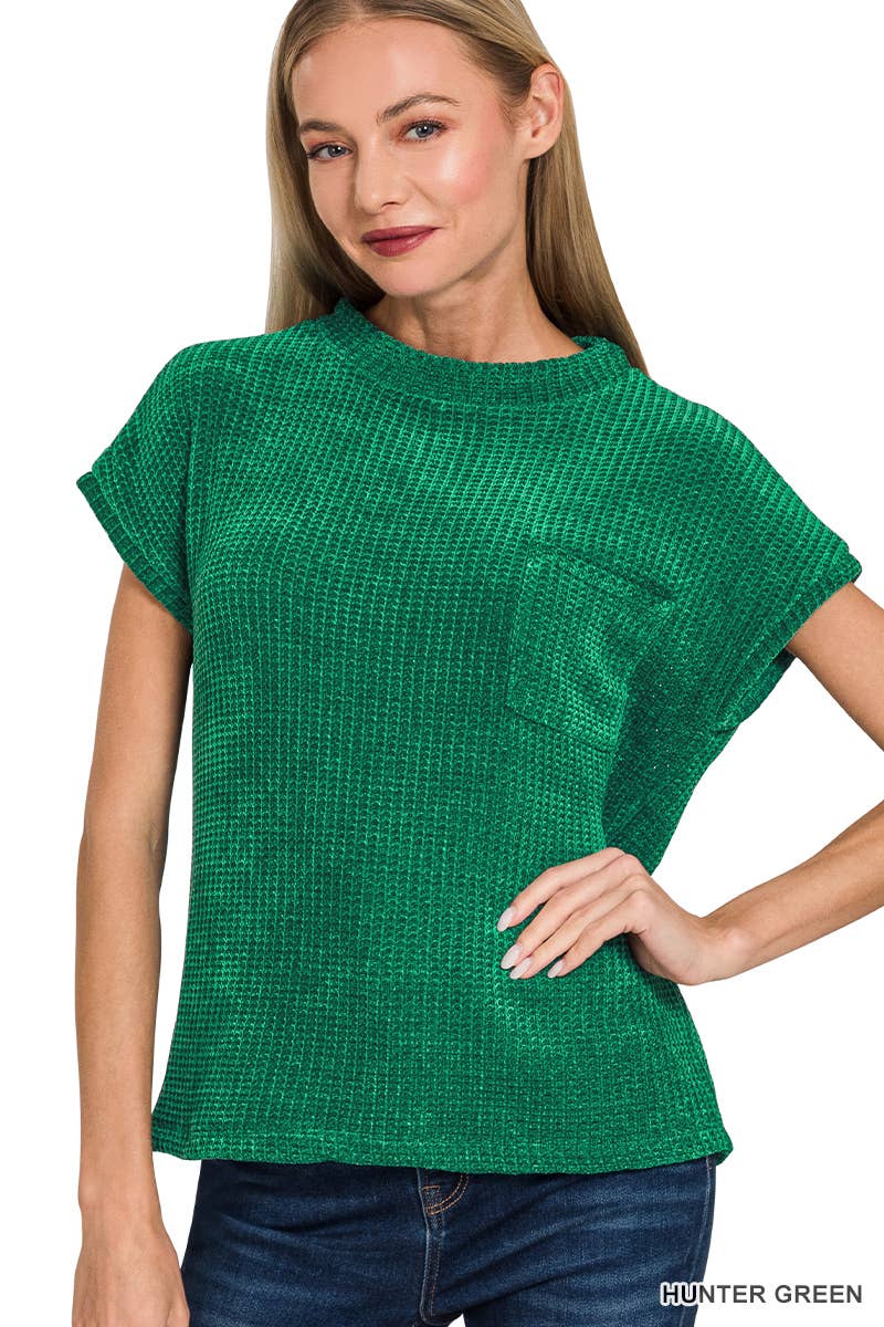 42POPS - Wholesale Pullover-trui - Dames - ._ 0930 Chenille Wafel Korte Mouw Trui SI-2691612