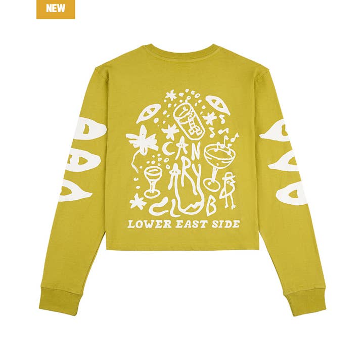 Canary Club x DSNY Long Sleeve Tee - Crop Cut for wholesale by Dinner Service NY
