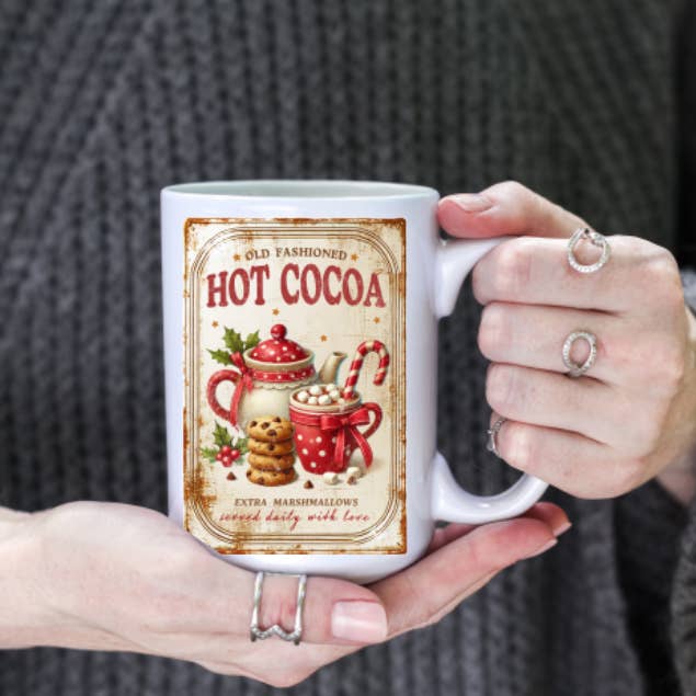 Prairie Chicken Sticker Shop & Gifts - Wholesale Coffee Mug - Hot Cocoa Vintage Christmas 15oz Coffee Mug 1