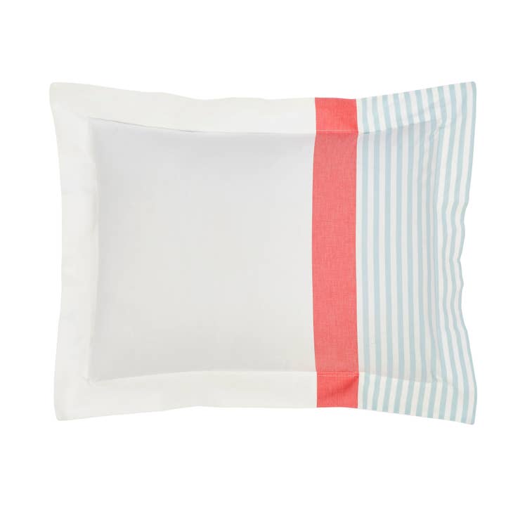 Stripe Duvet Cover Sham - Standard -20"X26"- Ginger & Aqua for wholesale by Orchids Lux Home