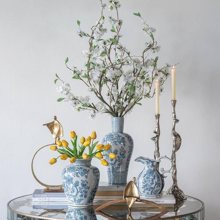 A&B Home Group Inc. - Wholesale Pitcher - 9x5x10" Decorative Porcelain Pitcher w/ Blue & White Floral3