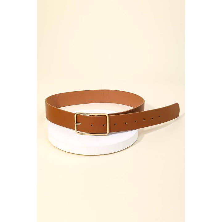 Anarchy Street - Wholesale Belt - Women's - Faux Leather Rectangle Cutout Buckle Fashion Belt
