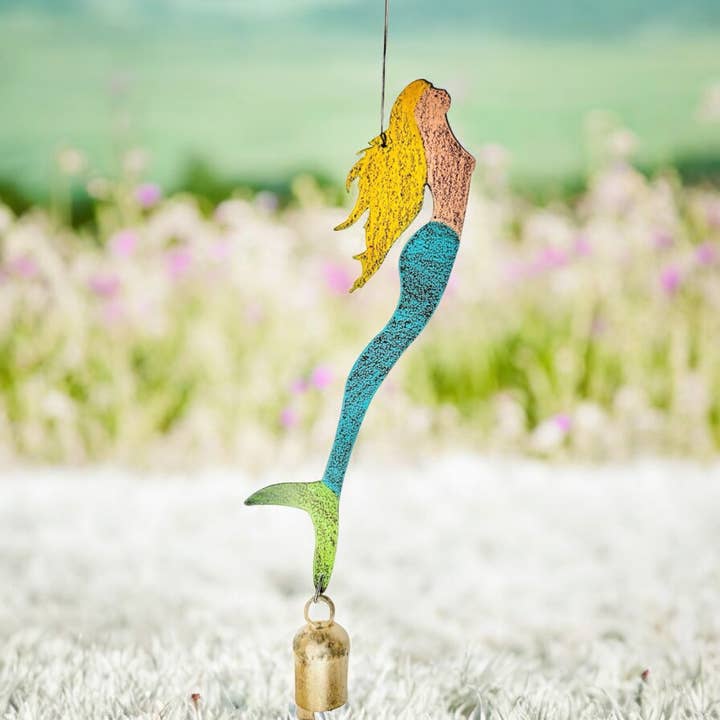 Metall-Meerjungfrau-Windspiel Strand Küsten-Souvenirs Ozean-Geschenk für den Großhandel von Whimsies