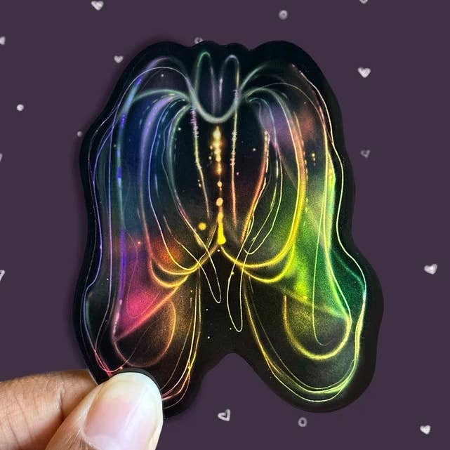 Holographic Comb Jellyfish Sticker | Holo Sticker for wholesale by MoonKittyCo