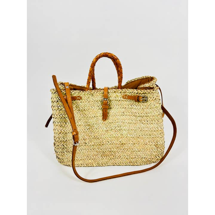 Mikwi – wholesale Korg – Fransk marknadskorg med dubbla remmar i läder9