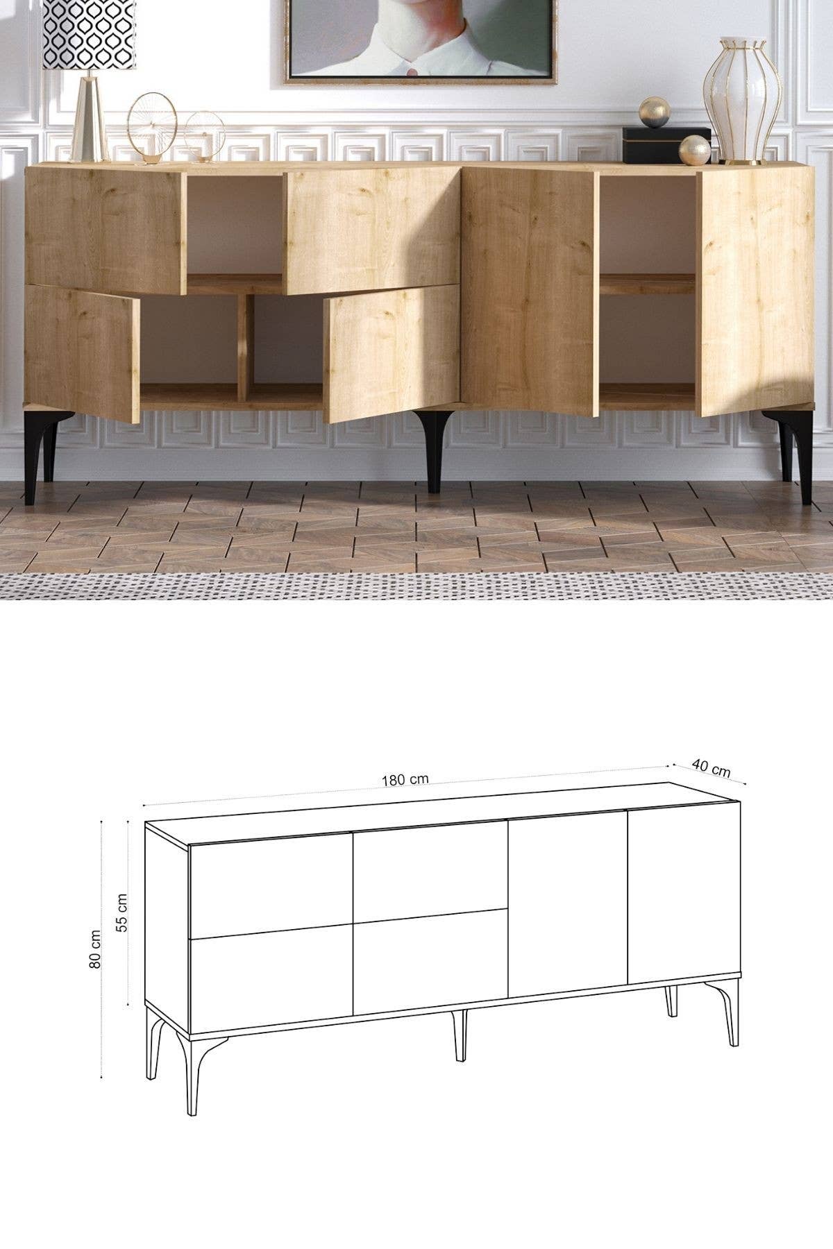 Multi Colored Decormet Laika Console – Sapphire Oak (DEC-20066) for wholesale on Faire1