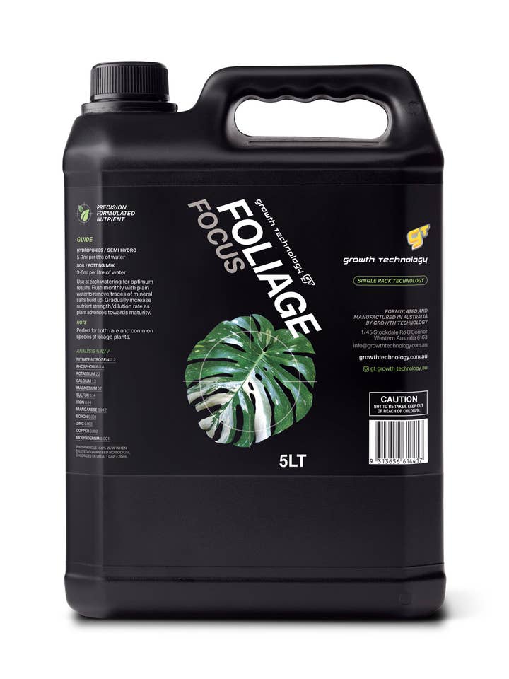 GT Foliage Focus Plant Nutrients for Aroids (5 Litre Size) for wholesale by PlantHaul