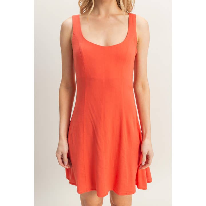 HYFVE - Wholesale Dress - Women's - HF25C991-Stretchy Linen Sleeveless Mini Dress