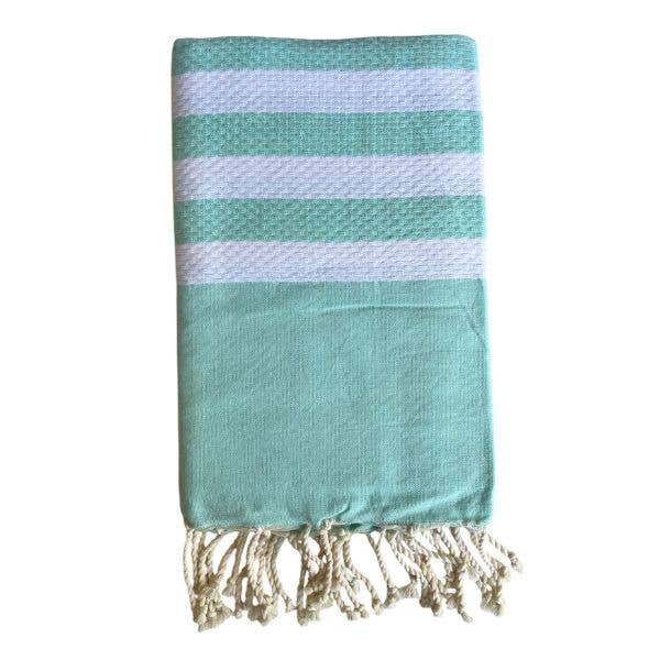 Honeycomb fouta 5/5 water green, Beach Towel for wholesale by SoBeach