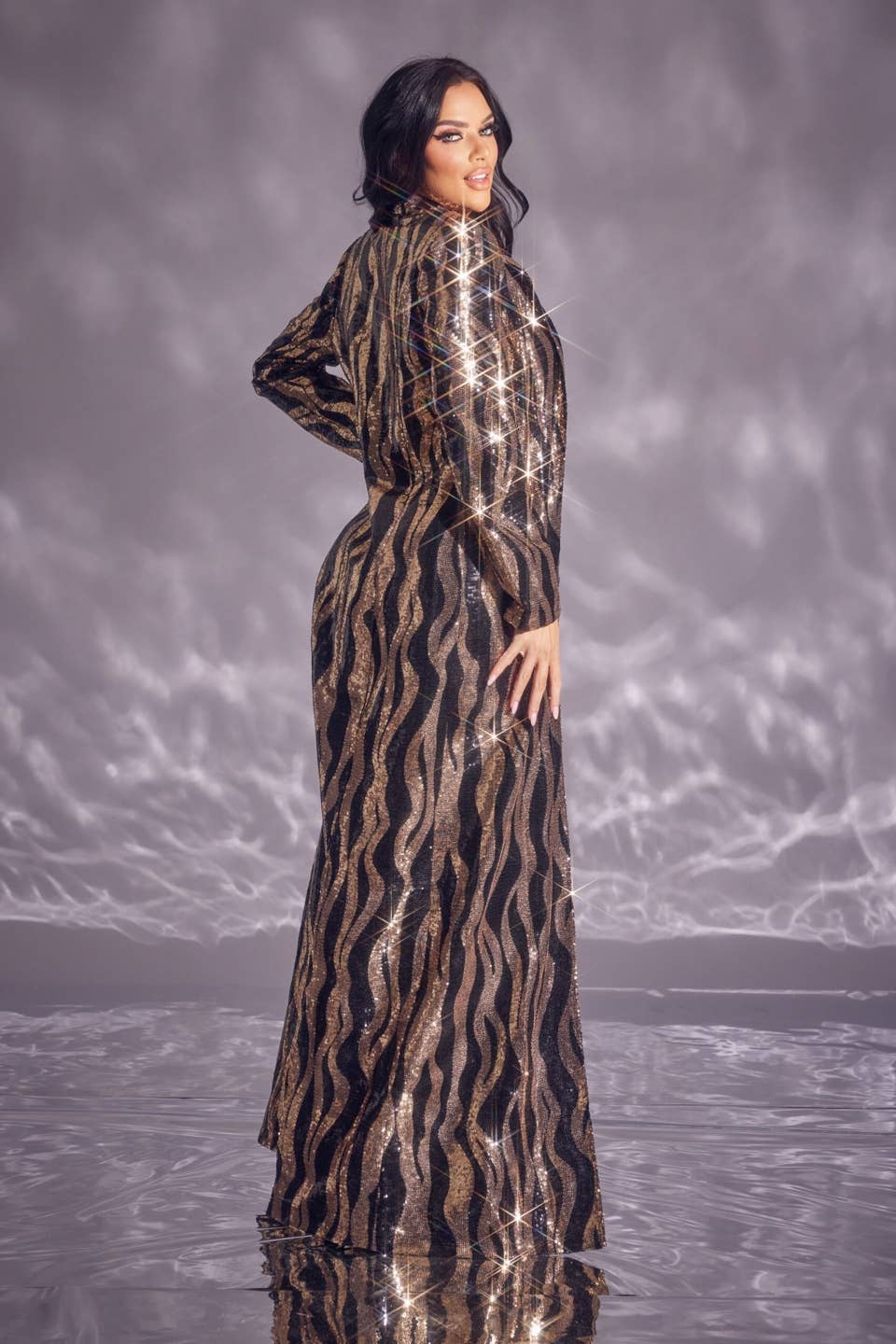 black gold Sequin Zebra Print Jacket Gold/Black for wholesale on Faire3