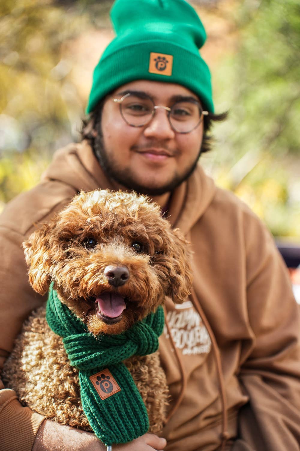 Pawsbury Lane - Vente Écharpe – chat et chien - Bonnet pour propriétaire et écharpe d'hiver pour chien - Vert émeraude7