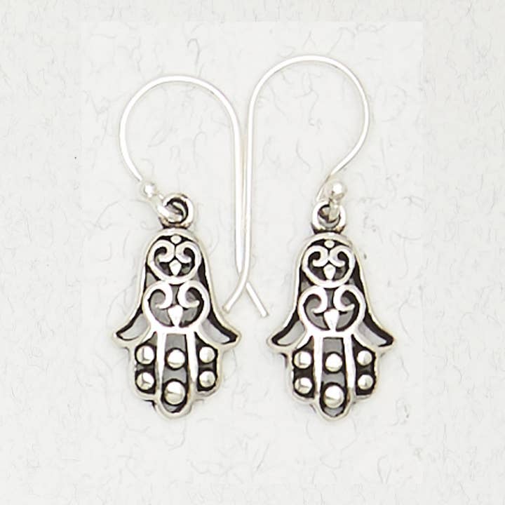 Sterling Silver Earrings - Hamsa for wholesale by Nirvana LLC