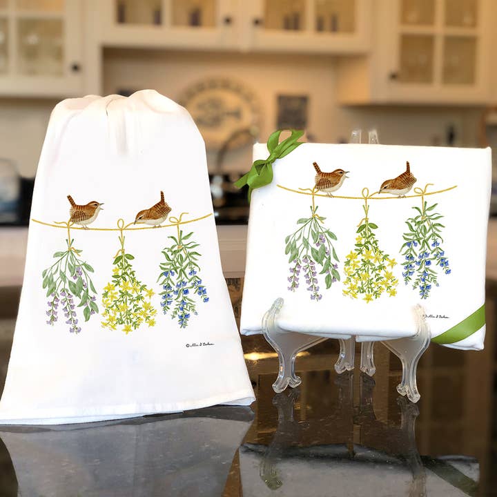 Alice's Cottage – wholesale Tea towel – Flour Sack Towels (Set of 2) 34-531 Cat On Books