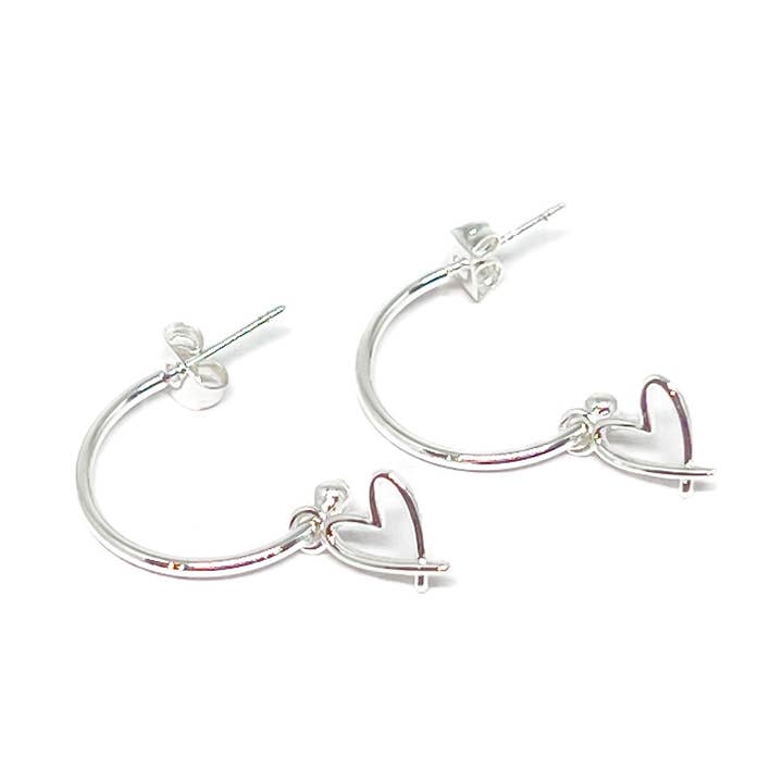 Cora Heart Oorbellen - Zilver voor wholesale door Clementine Jewellery
