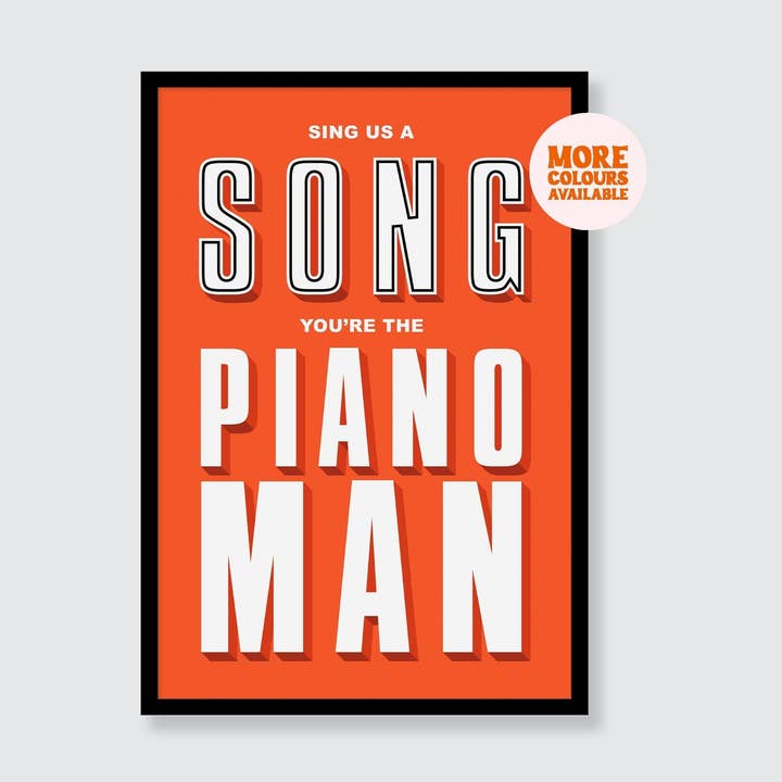 Billy Joel | Cantaci una canzone Tu sei il pianista Print per la vendita all'ingrosso da parte di Olivia Designs