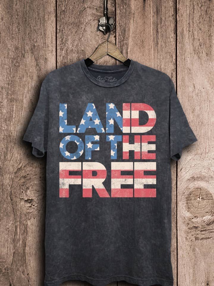Lotus Fashion Collection - Wholesale T-Shirt (Graphic) - Women's - Land of the Free Graphic Top