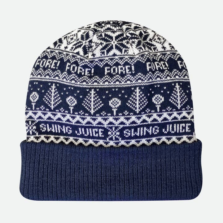 Gorro de punto Golf Fore Fairisle, azul marino O/S para venta al por mayor de SwingJuice