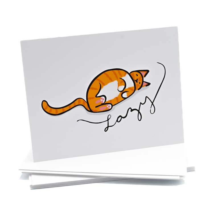 Cartão Lazy Cat Note, Cartão em branco, envelope incluído por atacado de Panache Paper Art