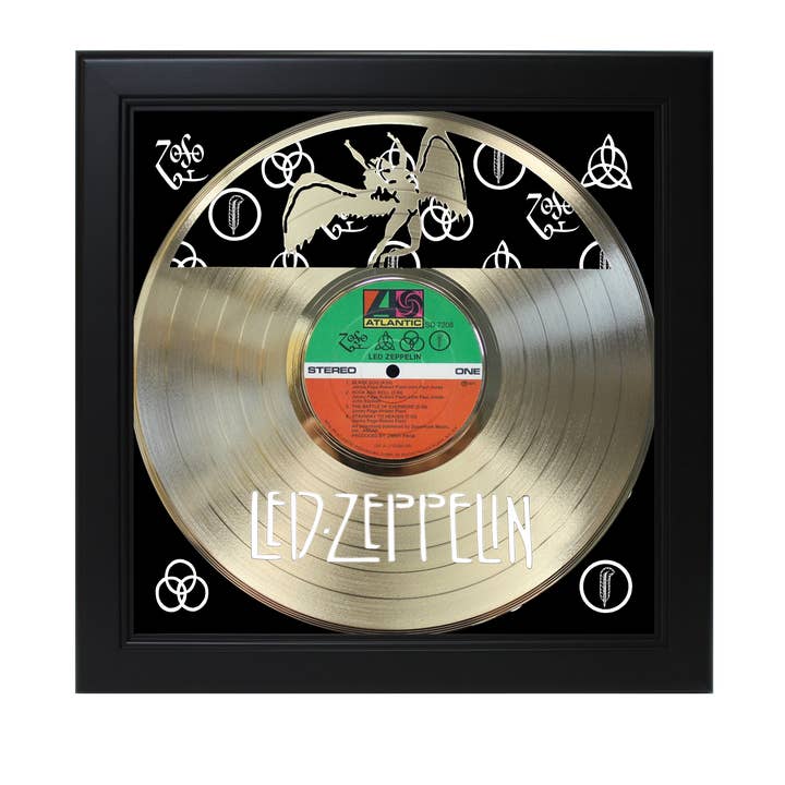 Poster de disque découpé au laser Led Zeppelin Art Shadowbox pour la vente par Gold Record Outlet