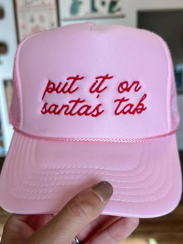 Put It On Santa's Tab Foam Embroidered Christmas Hat for wholesale by DENVERCO.