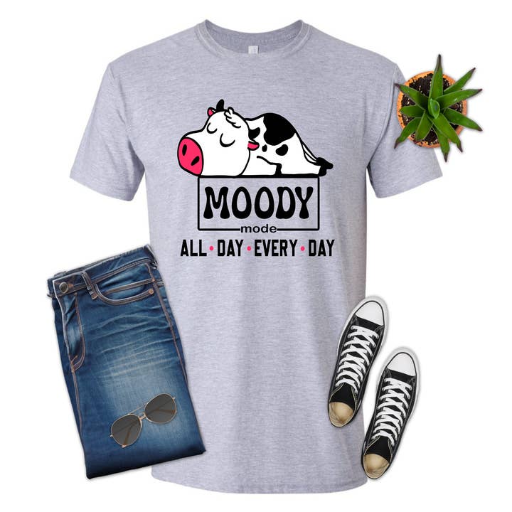 Mucca Lunatica, Fattoria, Western, Unisex, Maglietta, T-shirt per la vendita all'ingrosso da parte di 316 Legacy LLC