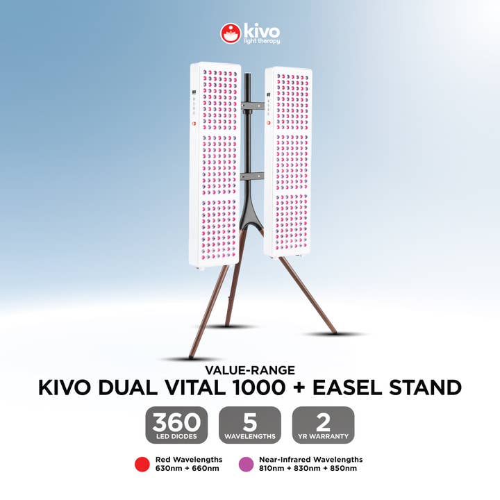 Kivo Vital 1000 Bundle: 2 x Vital 1000 & Easel Stand for wholesale by Kivo Red Light Therapy