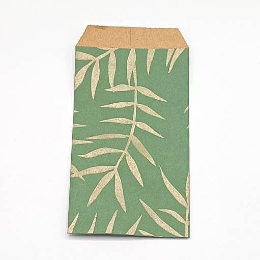 REMINI Envelopes 9x17cm 100 Green LEAF Vintage/Gold for wholesale by CHIC&PAPER