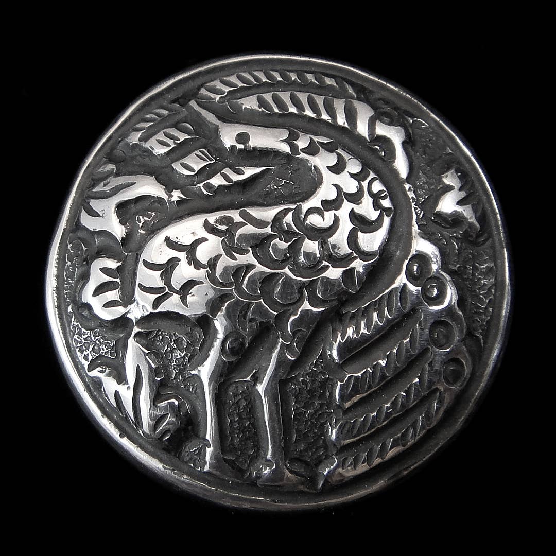 Tika - Venta al por mayor Botones/broches - Botón Repusse plateado, grande6