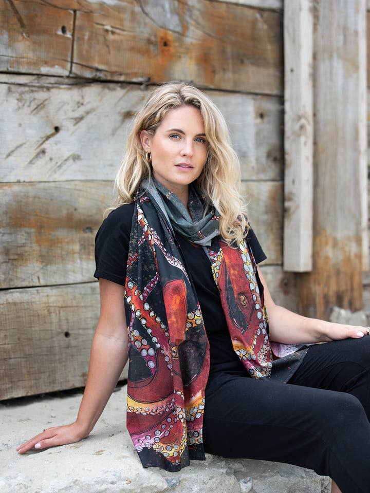 Scarf - Red Octopus for wholesale by Dollyhotdogs