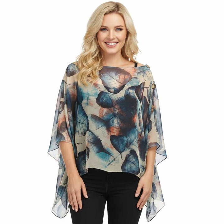 The Magic Scarf Company - Vendita all'ingrosso Poncho - Donna - Poncho/Cappa setosa con sei bottoni16