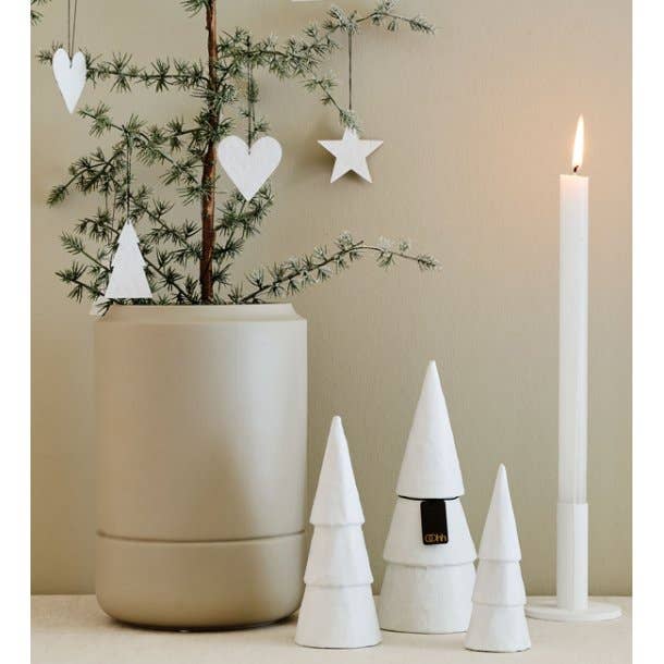 Lübech Living - Wholesale Christmas Decoration - S/3 store pulp juletræer, White