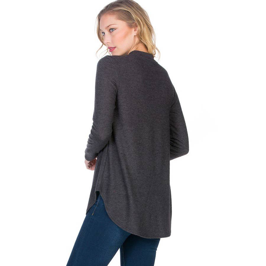 Azules Clothing - Wholesale Tunic - Women's - ATP-2289HC Mock Neck Long Sleeve Knit Tunic25