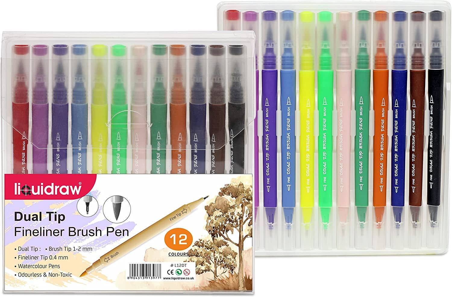Liquidraw – Engroshandel Marker – Liquidraw Dual Tip Brush Penne Fineliner Farvesæt Fineliners Farvede Akvarelmarkører I Etui Til Voksen Farvebøger, Skitsering, Maleri, Kalligrafi, Tegning & Bogstaver4