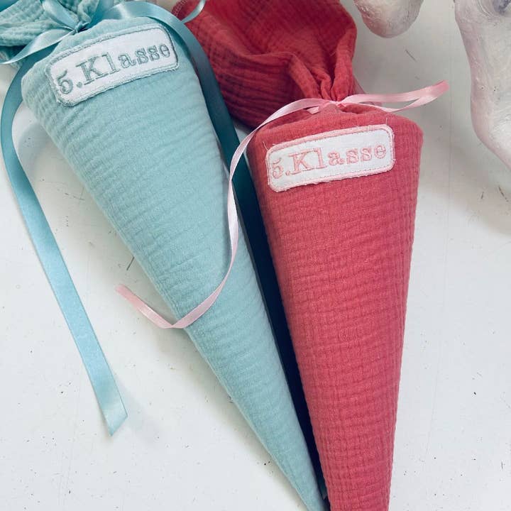 Küstenfieber® – wholesale Gift box – Small muslin school cone as desired, 35 cm, many colors