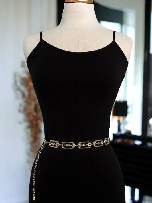 Oval metallutskuren länkkedjebälte för wholesale av Andrea Bijoux