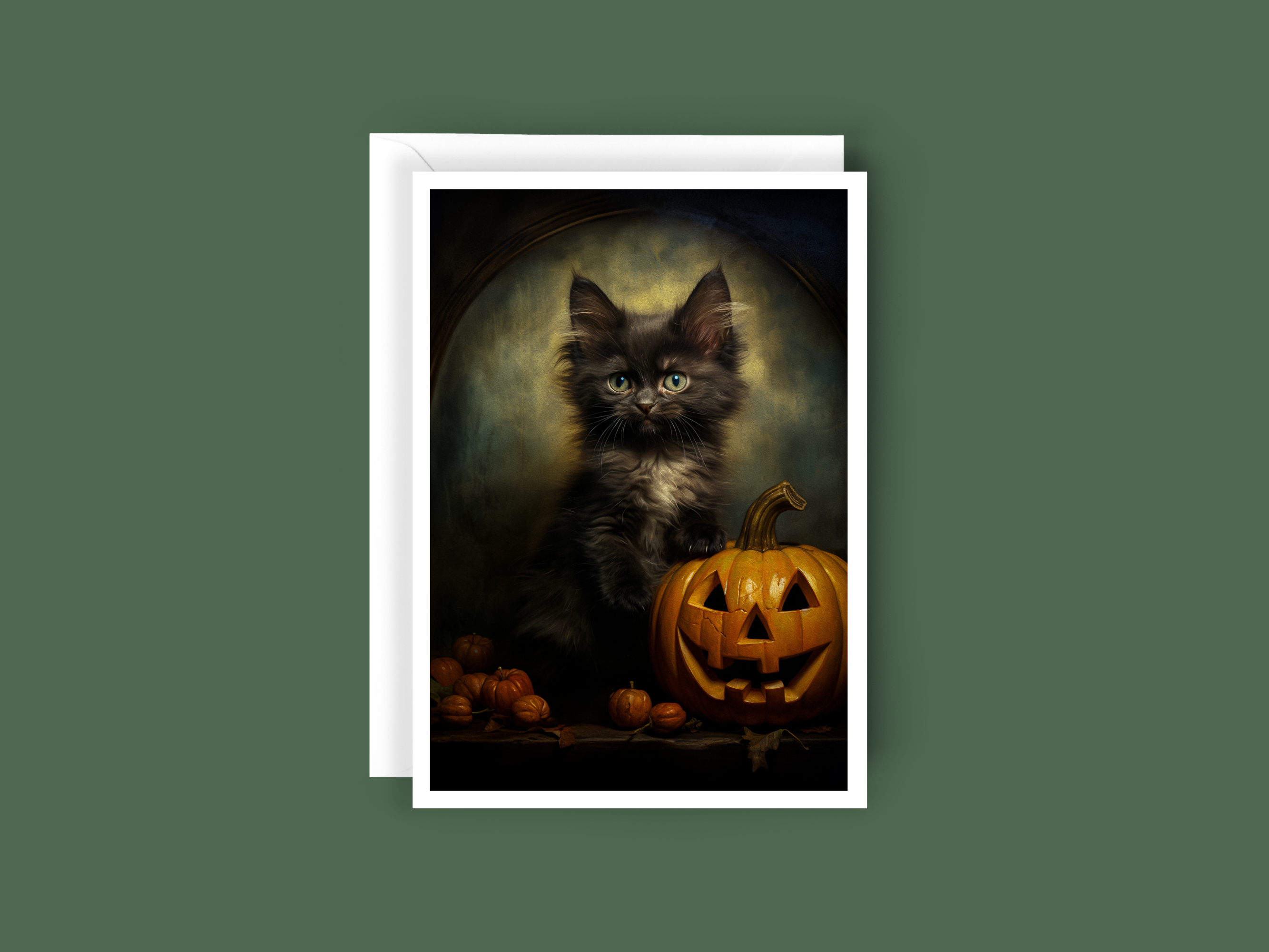 Salty Alyce – Großhandel Halloween-Karten –  Schwarze Katze und Jack O' Lantern Pumpkin Blankokarte 28RD 2