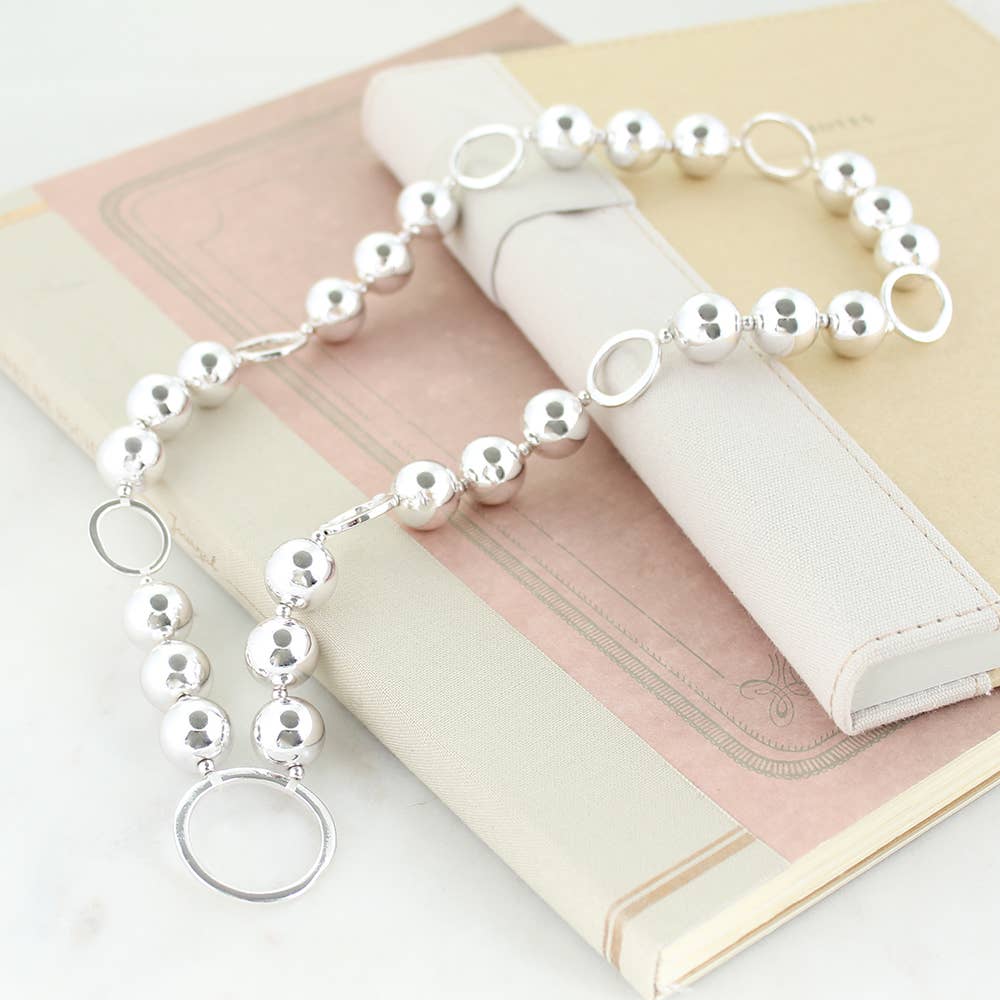 Silver Circle/Bead Necklace for wholesale by Seasons Jewelry