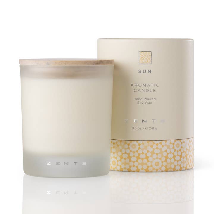 ZENTS - Wholesale Jar/Filled Candle - Sun, ZENTS Clean Burning Soy Wax Candle, 8.5oz0