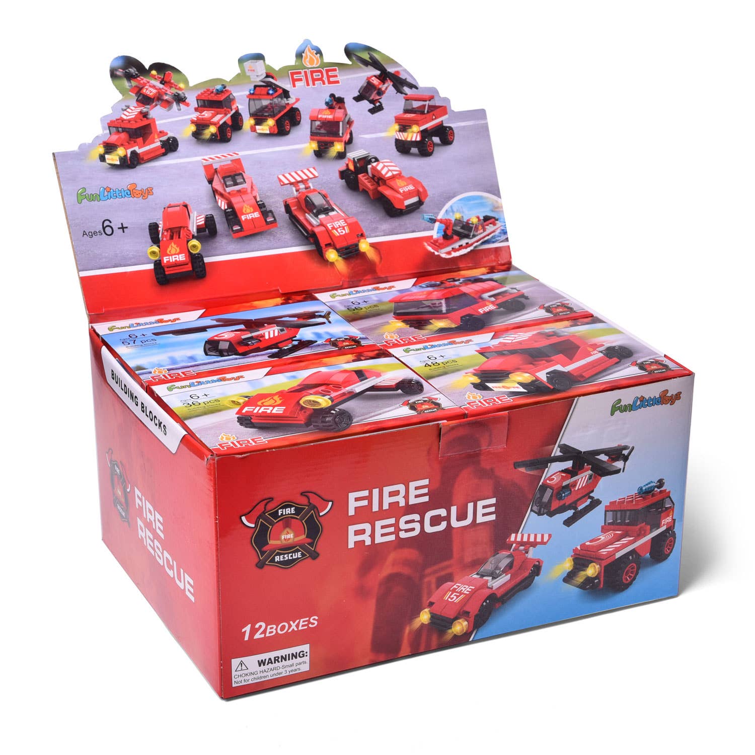 Fun Little Toys - Wholesale Building Set - Kids - 222Pcs Fire Rescue Vehicles Building Blocks Set6