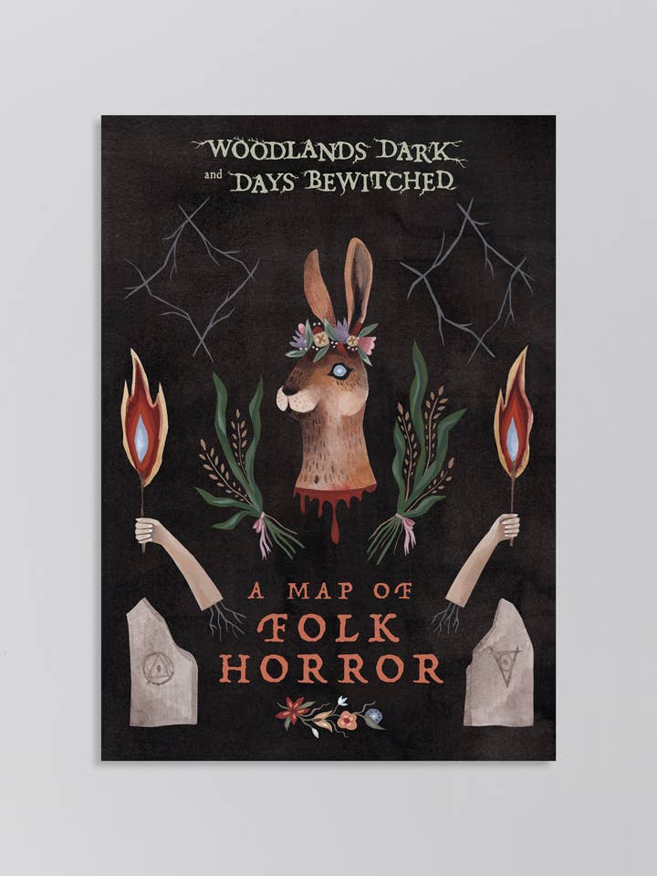 Woodlands Dark and Days Bewitched - England Horror Map for wholesale by Herb Lester Associates