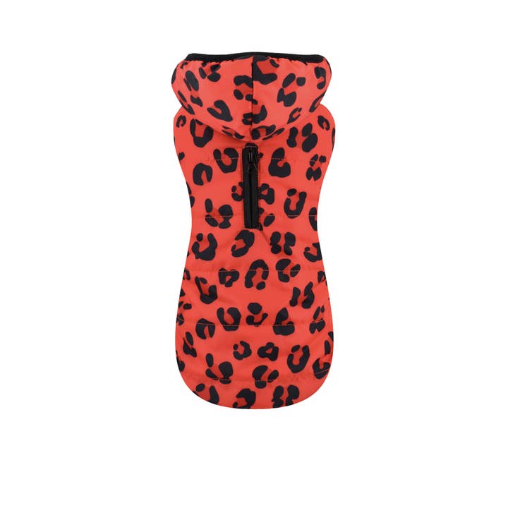 Red Leopard Hooded Jacket for wholesale by Nayeco