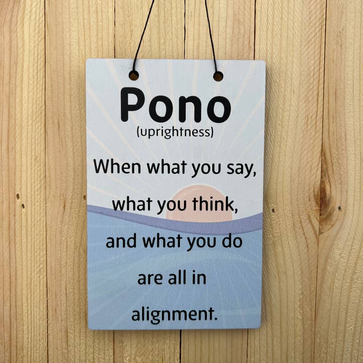 Pono Alignment Wall Tag | Hawaiian Saying | Wall Art for wholesale by WHIRLED PLANET