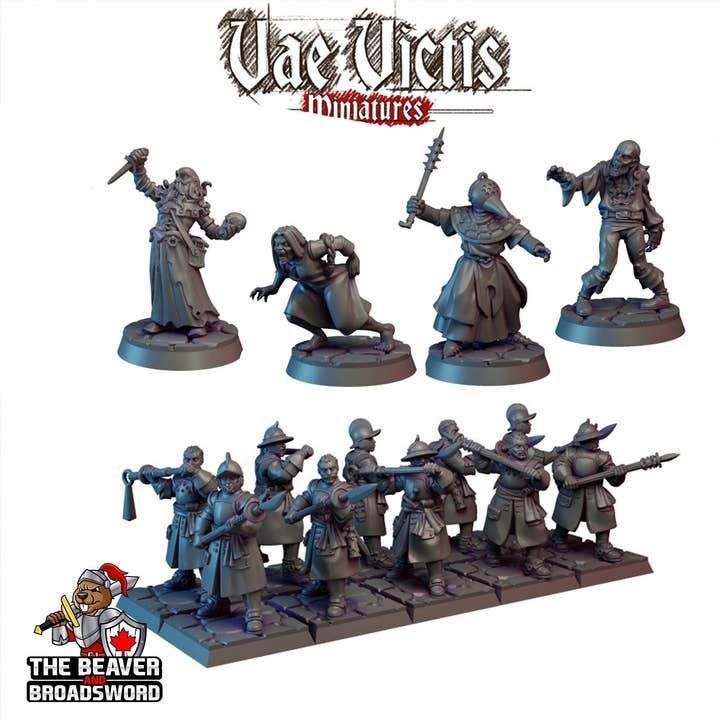 14 Caçadores de Vampiros Mini Conjunto - Vae Victis | DnD | Pathfinder | Humano | Lutador | Monstro | Escuro | Gótico | Vitoriano 28mm 32mm Fantasia por atacado de The Beaver and Broadsword