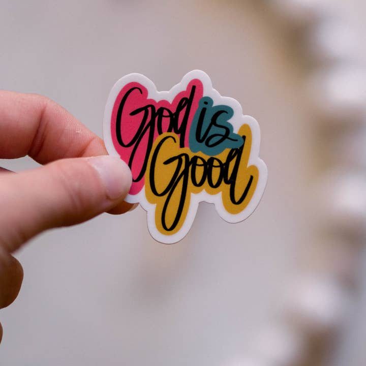 Savannah and James Co - Wholesale Sticker - God Is Good Mini Vinyl Sticker, 2x2 in