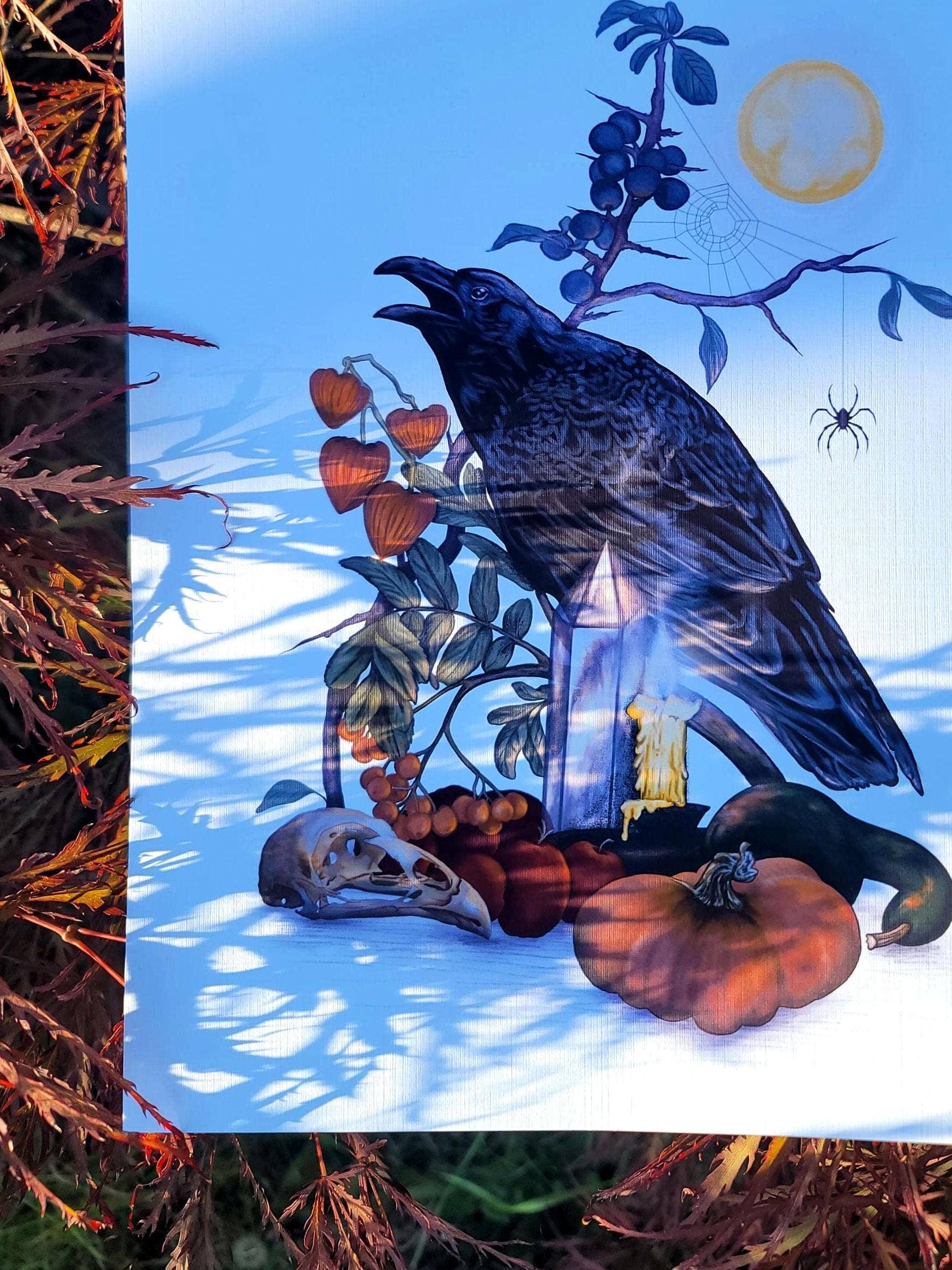 Black Moss Studio - Wholesale Art Print - Witchy Autumn Raven Art Print5