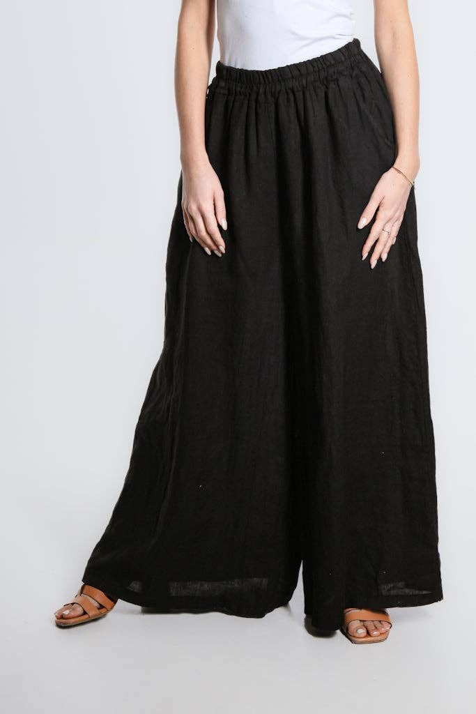 TINA Stephens Italy/Tees By Tina - Vente Pantalon – femme - Pantalon large en lin Angelena (PL187)5